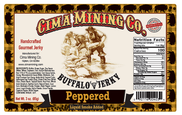 Buffalo Jerky: Peppered 3 oz.