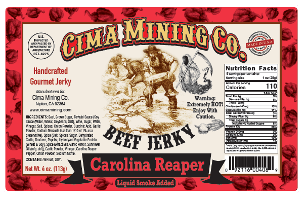 Beef Jerky: Carolina Reaper 4 oz.