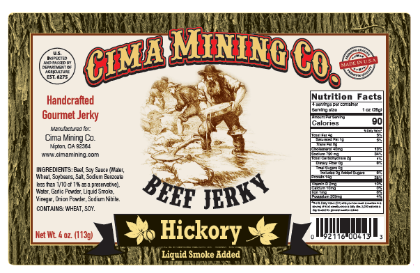 Beef Jerky: Hickory 4 oz.