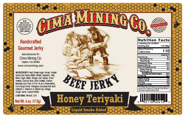 Beef Jerky: Honey Teriyaki 4 oz.