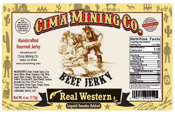 Beef Jerky: Real Western 4 oz.