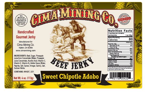 Beef Jerky: Chipotle Adobo 4 oz.