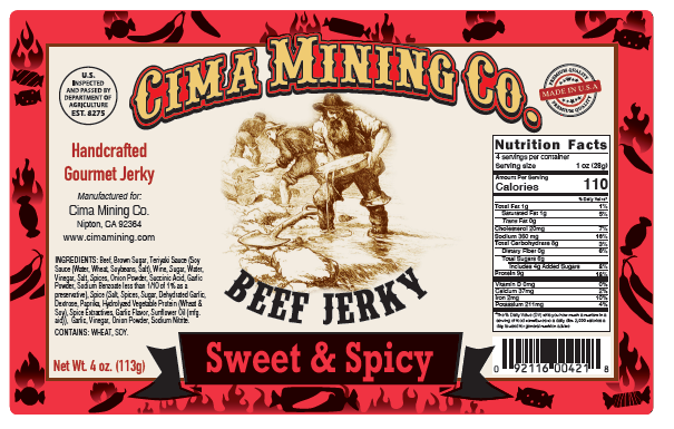 Beef Jerky: Sweet & Spicy 4 oz.