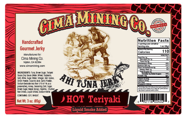 Ahi Tuna Jerky: Hot Teriyaki 3 oz.