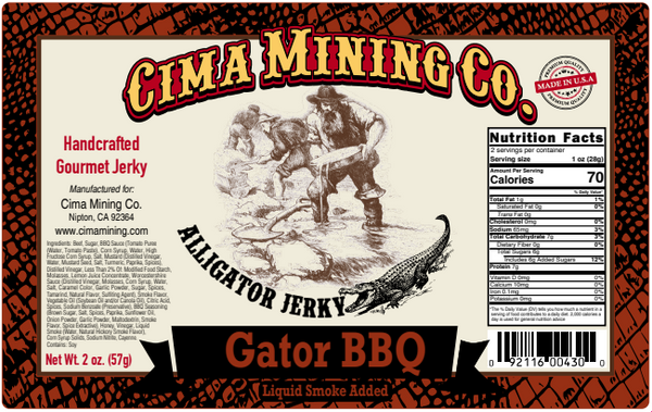 Alligator Jerky: BBQ 2 oz.