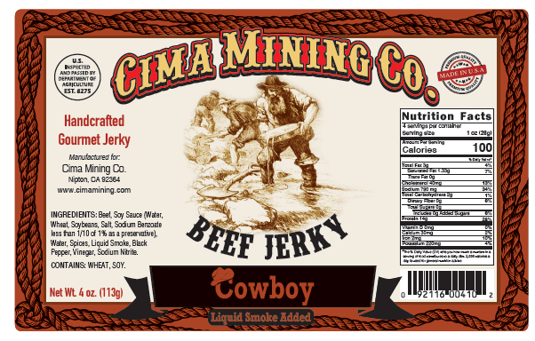 Beef Jerky: Cowboy 4 oz.