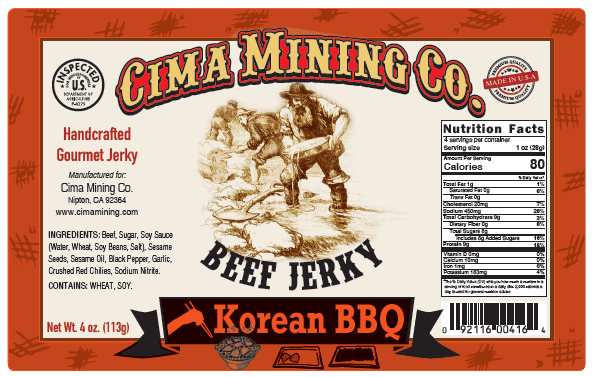 Beef Jerky: Korean BBQ 4 oz.
