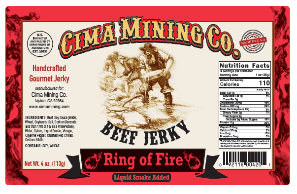 Beef Jerky: Ring of Fire 4 oz.