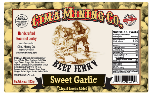 Beef Jerky: Sweet Garlic 4 oz.
