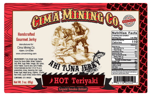Ahi Tuna Jerky: Hot Teriyaki 3 oz.