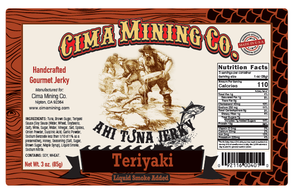 Ahi Tuna Jerky: Teriyaki 3 oz.